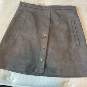 Gray suede skirt
